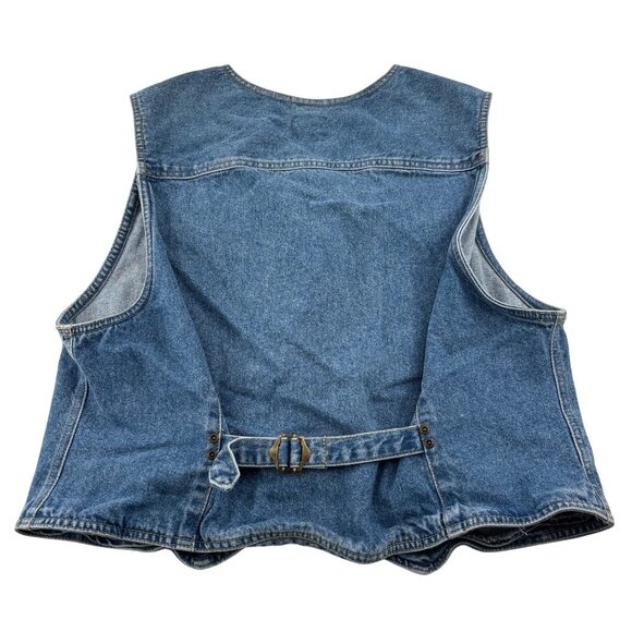 Lizwear Denim Vest XL 100% Cotton Blue Women's 90s Vintage - Picture 4 of 4